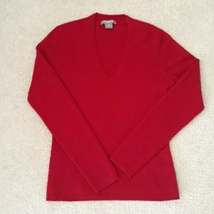 ANN TAYLOR 100% CASHMERE Long Sleeve V-Neck
